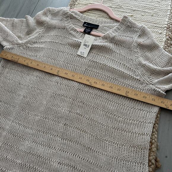 NWT Lane Bryant Beige Oatmeal Open Back Loose Knit Sweater Sz 14 16 Boho - Picture 5 of 7